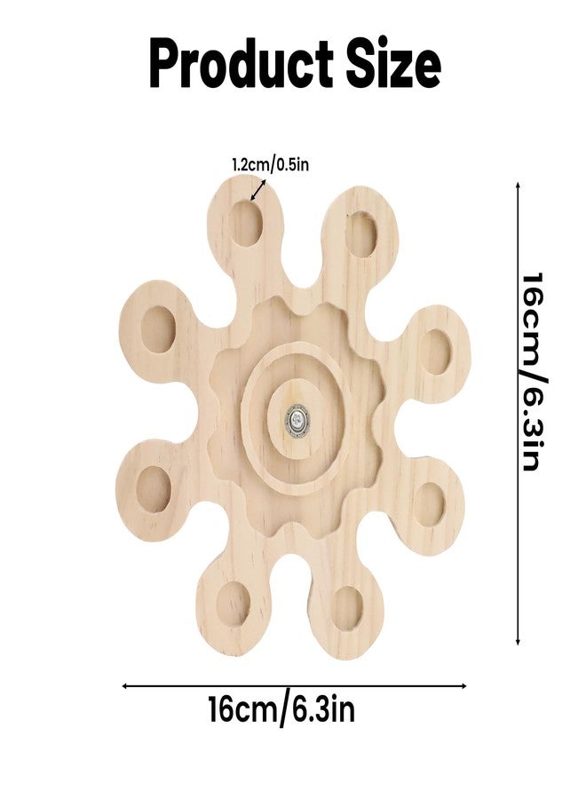 Quxddy 2Pcs Rotating Chinchilla Chew Toys, Natural Wood Hamster Chew Toys for Teeth with Rotating Snowflake Shape, Suitable for Chinchilla Cage and Other Rat Cage Accessories - Image 2